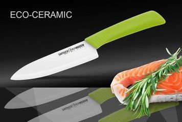 SC-0082G Нож кухонный "Samura Eco" Festival Шеф 145 мм, салатовая рукоять SC-0082G фото