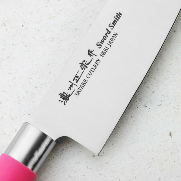 Кухонний ніж Сантоку 170 мм Satake Macaron Pink (807-265) 807-265 фото