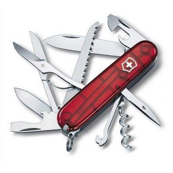 1.3713.T Ніж Victorinox Swiss Army Huntsman прозр. червоний 1.3713.T фото