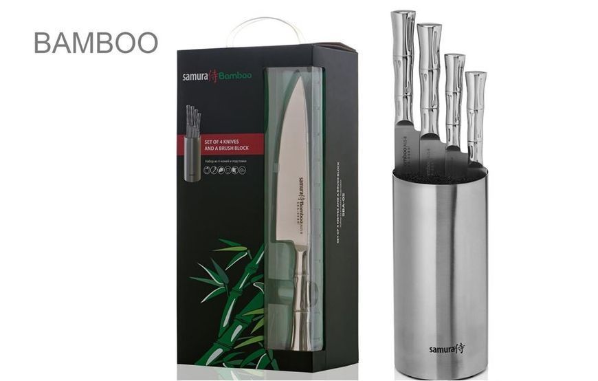 Набір з 4 ножів та підставки Samura Bamboo (SBA-05) SBA-05 фото