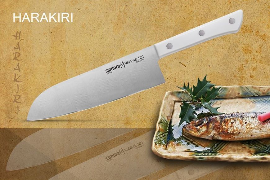 Ніж кухонний Сантоку 175 мм Samura Harakiri White (SHR-0095W) SHR-0095W фото