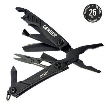Міні-мультитул Gerber Dime Multi-Tool, чорний в коробці (1027819) 31-003610 фото
